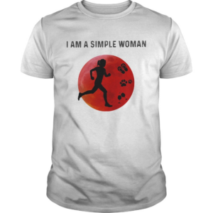 I am a simple woman running paw wine shirt